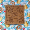 5x Füllmuster Brezel Stickdatei Redwork Herbst Herbstfest