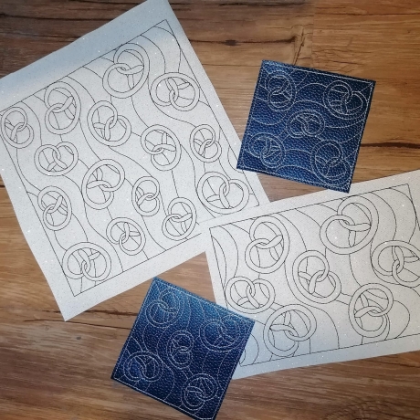 5x Füllmuster Brezel Stickdatei Redwork Herbst Herbstfest
