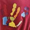 Regenbogen Farben - linke Hand und Pfote - 13.83x11.71 cm