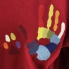 Regenbogen Farben - rechte Hand und Pfote - 13.30x13.79 cm
