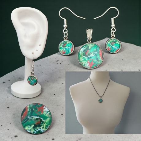 Schmuckset Abstrakt Grün