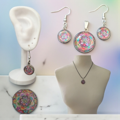 Schmuckset mit Motivstein