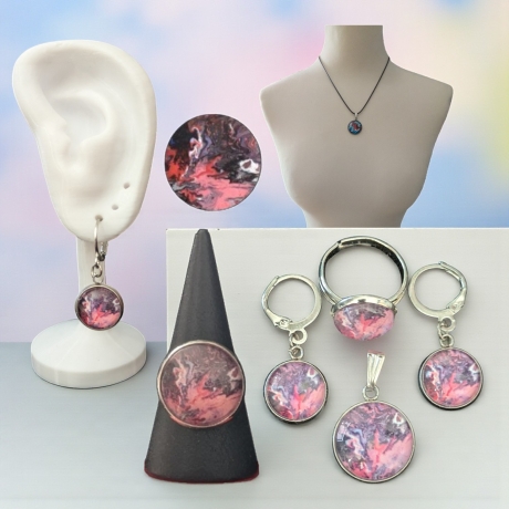 Schmuckset mit Motivstein