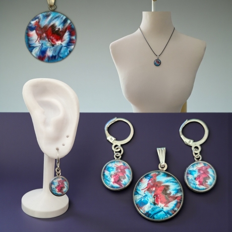 Schmuckset mit Motivstein