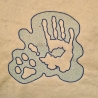 Embossed Datei - rechte Hand und Pfote - 19.31x18.67 cm