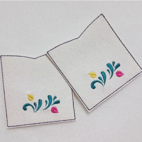 Miniranke Blatt 3x Stickdatei kleine Satin Ranke mit Blättchen
