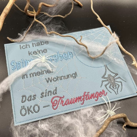 Ferberline Stickdatei Mug Rug Set Spinnweben ab 5x6cm
