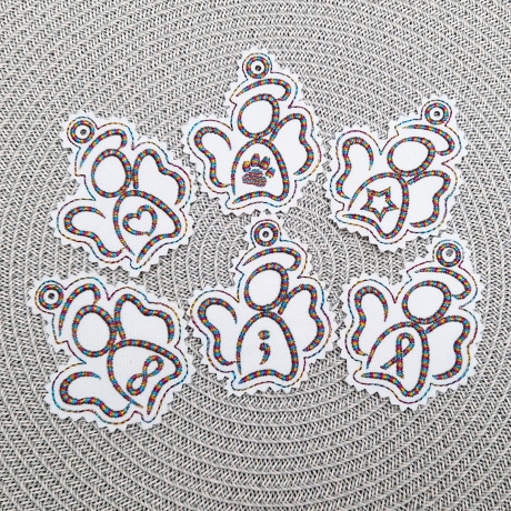 10x Schutzengel ITH Anhänger Stickdatei Symbole Achtsamkeit 