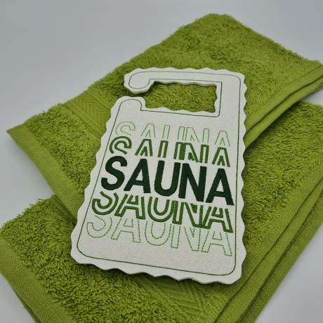 Ferberline Stickdatei Wortwelle Sauna ab 10x10cm