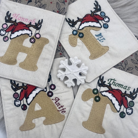 Ferberline Stickdatei Set 26 Weihnachtsbuchstaben komplett 10x10