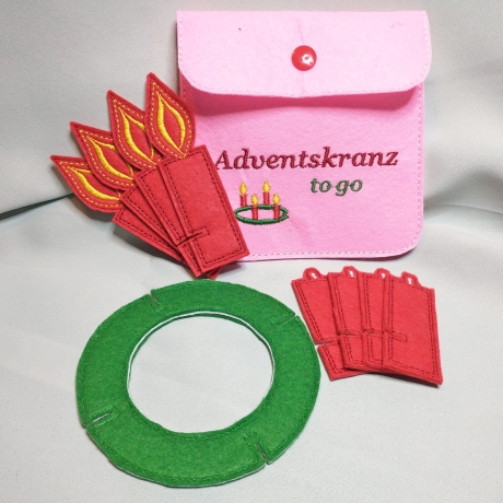 Stickdatei Adventskranz to go mit Kerzen zum Stecken stickdirwas