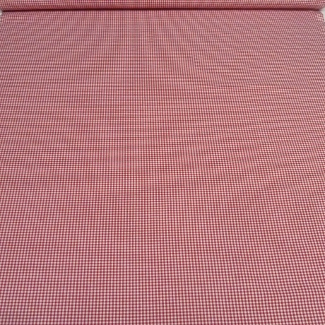 Stoff Baumwolle Zefir Karo 2 mm in rot weiß Kleiderstoff