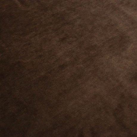 Stoff Nicki Velour Samt stretchig uni schoko braun Kleiderstoff