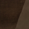Stoff Nicki Velour Samt stretchig uni schoko braun Kleiderstoff