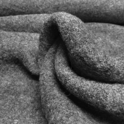 Stoff 100% Wolle Walkloden Kochwolle uni grau Kleiderstoff