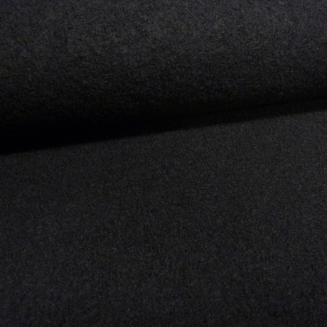 Stoff 100% Wolle Walkloden Kochwolle uni schwarz Kleiderstoff