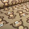 toff Baumwolle Jersey Affen Äffchen Design braun beige rot weiß