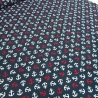 Stoff Baumwolle Jersey maritim Anker Desgin marine blau rot weiß