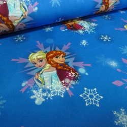 Stoff Baumwolle Jersey Disney Eiskönigin Frozen Anna Elsa blau