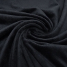 Stoff Ice Velour Samt Querstretch uni schwarz Kleiderstoff