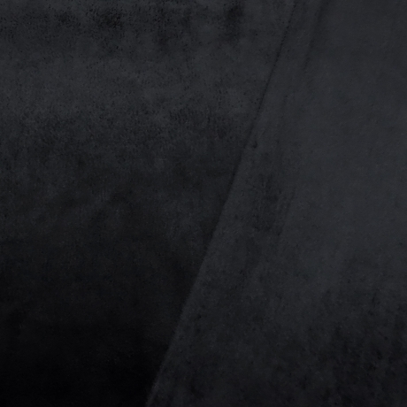 Stoff Ice Velour Samt Querstretch uni schwarz Kleiderstoff