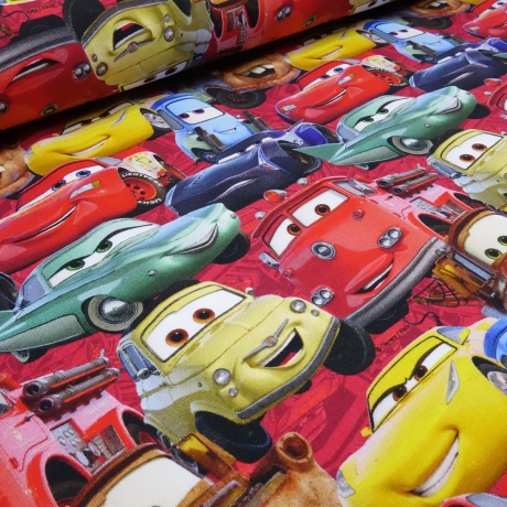 Stoff Baumwolle Jersey Disney Cars 3 Lightning Mc Queen rot bunt