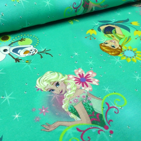 Stoff Baumwolle Jersey Disney Eiskönigin Frozen Anna Elsa rosa