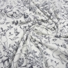 Stoff Baumwolle Jersey Waldtiere Hirsche Rehe Hasen weiß grau