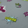Stoff Jersey Sticker Emojis Ornamente boom grau bunt