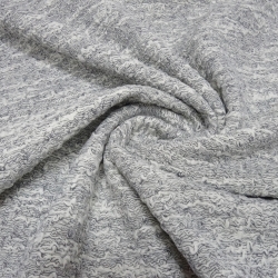 Stoff Strickstoff weiß grau gemustert mit Stretchanteil