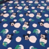 Stoff Baumwolle Jersey Disney Micky Maus Punkte blau nude grün