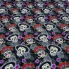 Stoff Baumwolle Popeline Totenköpfe Skulls schwarz weiß bunt