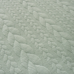 Stoff Zopfstrick Jacquard Zopfmuster Jersey uni altgrün