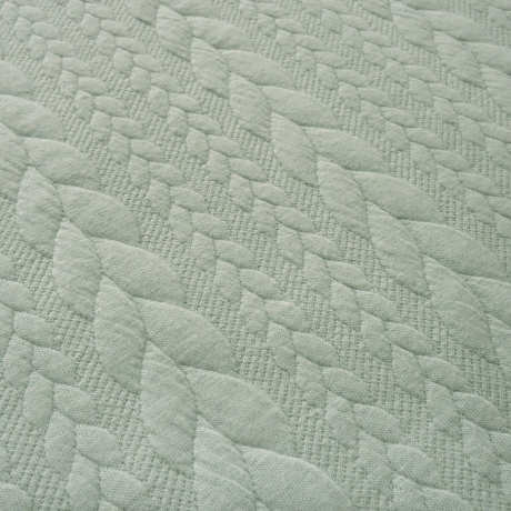 Stoff Zopfstrick Jacquard Zopfmuster Jersey uni altgrün