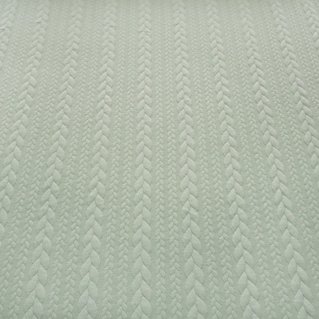 Stoff Zopfstrick Jacquard Zopfmuster Jersey uni altgrün