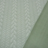 Stoff Zopfstrick Jacquard Zopfmuster Jersey uni altgrün