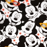 Stoff Baumwolle Jersey Disney Mickey Maus Kopf weiß schwarz rot