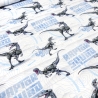 Stoff Baumwoll Jersey Jurassic World Raptor Dinosaurier weiß bunt
