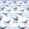 Stoff Baumwoll Jersey Jurassic World Raptor Dinosaurier weiß bunt
