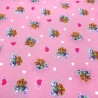 Stoff Baumwolle Jersey Paw Patrol Herzen rosa bunt Kinderstoff