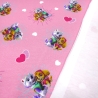 Stoff Baumwolle Jersey Paw Patrol Herzen rosa bunt Kinderstoff