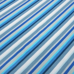 Stoff Baumwolle Jersey Streifen blau türkis weiß grau gestreift