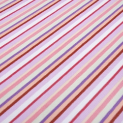 Stoff Baumwolle Jersey Streifen flieder rosa weiß sand lila rot
