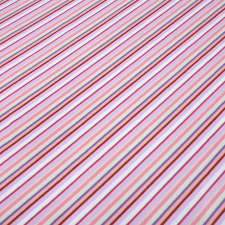 Stoff Baumwolle Jersey Streifen flieder rosa weiß sand lila rot