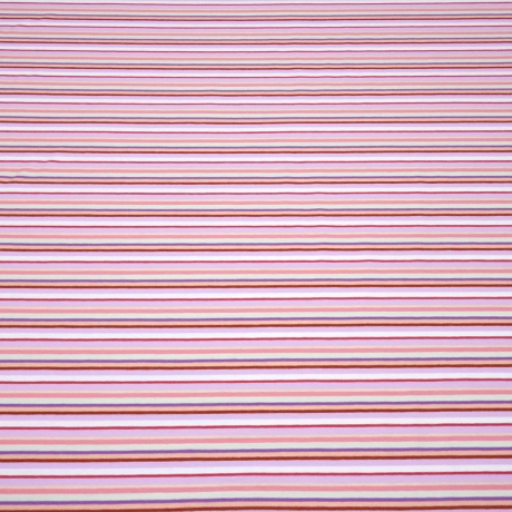 Stoff Baumwolle Jersey Streifen flieder rosa weiß sand lila rot