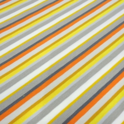Stoff Baumwolle Jersey Streifen gelb orange weiß grau taupé bunt