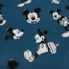Stoff Baumwolle Jersey Disney Mickey Maus retro blau schwarz weiß