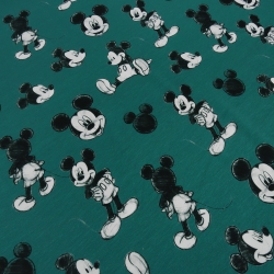 Stoff Baumwolle Jersey Disney Mickey Maus retro grün schwarz weiß