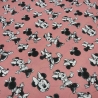 Stoff Baumwolle Jersey Disney Minnie Maus retro altrosa schwarz