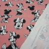 Stoff Baumwolle Jersey Disney Minnie Maus retro altrosa schwarz